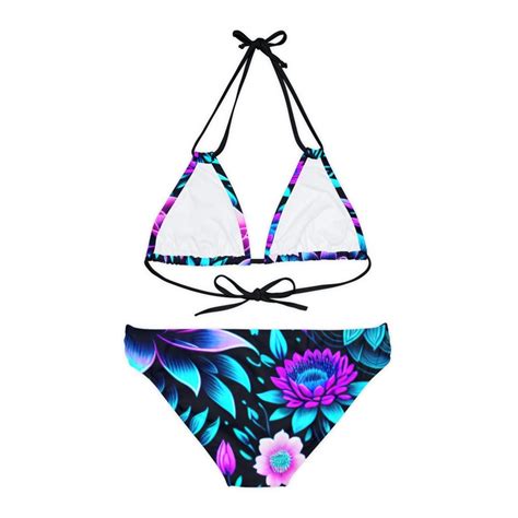Strappy Flower Bikini Lotus Bikini For Women Etsy