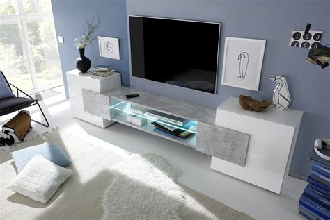 Tv Unit White And Grey Atelier Yuwa Ciao Jp