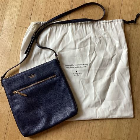 Kate Spade Navy And Gold Crossbody Purse Gem