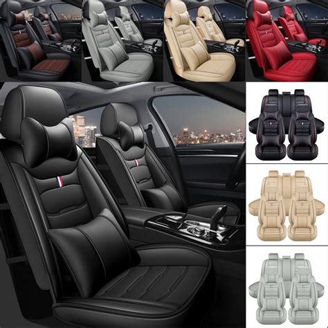 For Cadillac Car Seat Covers 5 Seat PU Leather Front Rear Full Set