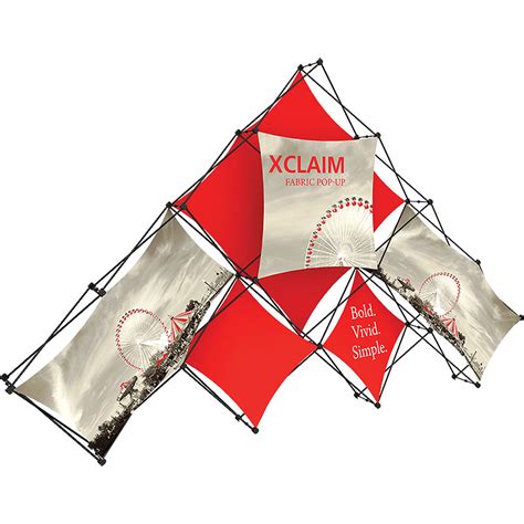 Xclaim Ft Quad Pyramid Fabric Popup Display Kit