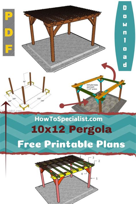 10x12 Pergola Plans Free Diy Plans Howtospecialist How To Build Step By Step Diy Plans