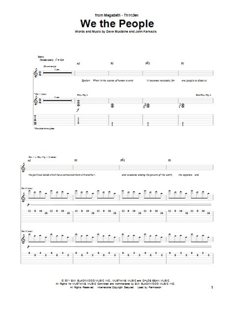 We The People by Megadeth - Guitar Tab - Guitar Instructor