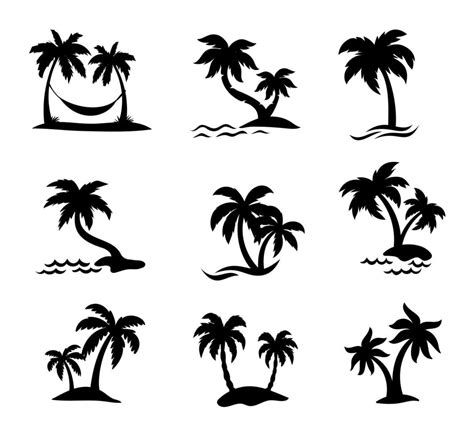 Coconut Tree Silhouette On The Beach By The Sea For Summer Vacation