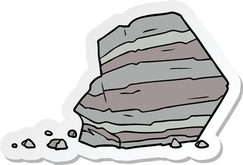 Sticker Of A Cartoon Large Rock 11681031 Vector Art At Vecteezy