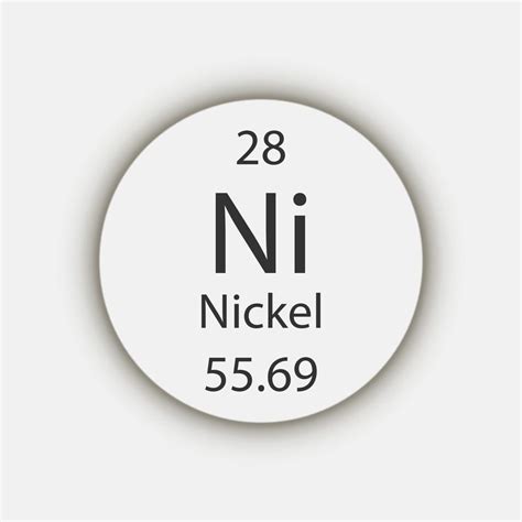 Nickel Symbol Chemical Element Of The Periodic Table Vector