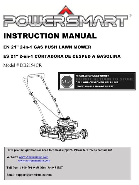 Powersmart Lawn Mower Manual