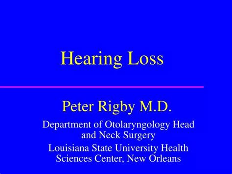 Ppt Hearing Loss Powerpoint Presentation Free Download Id 5143355