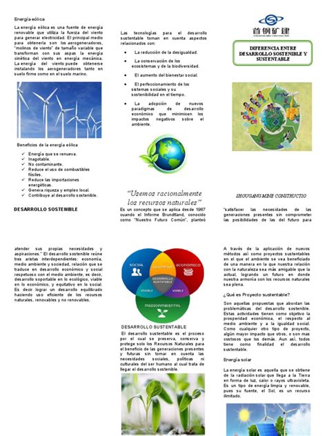 Triptico Diferencia Desarrollo Sostenible Y Sust Pdf Energía