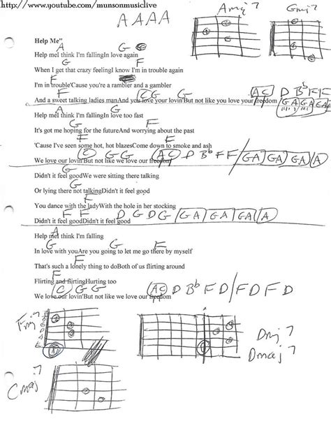 Help Me (Joni Mitchell) Guitar Chord Chart | Guitar songs, Guitar chord chart, Music theory