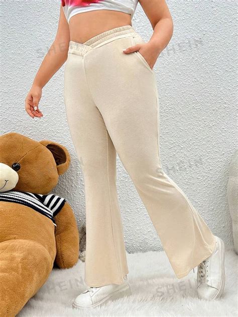 SHEIN EZwear Pantalon De Survêtement Taille Élastique Taille Plus Avec