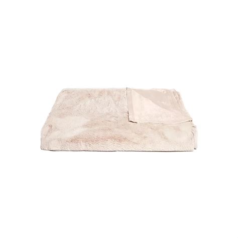 Luxe Faux Fur Tan Throw Blanket The Home Depot Canada