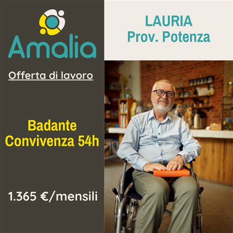 Offerta Di Lavoro Badante In Convivenza A Lauria PZ 1365 Mese