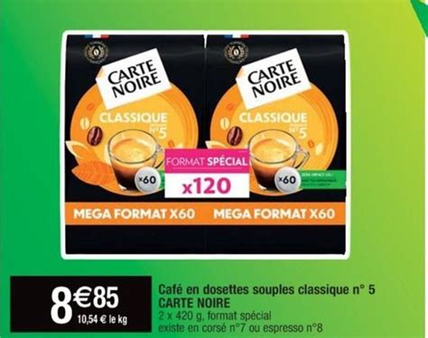 Promo Caf En Dosettes Souples Classique N Carte Noire Chez Cora