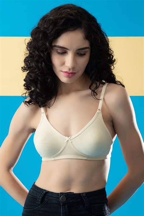 Buy Non Padded Non Wired Full Cup T Shirt Bra In Nude Colour Cotton