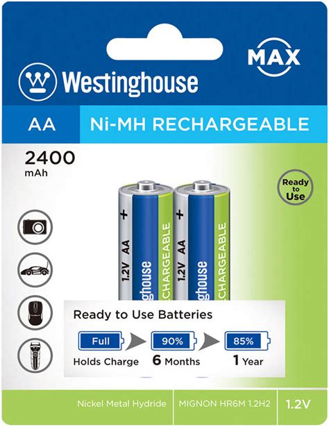 Westinghouse Always Ready Aa Ni Mh Mah Rechargeable Battery