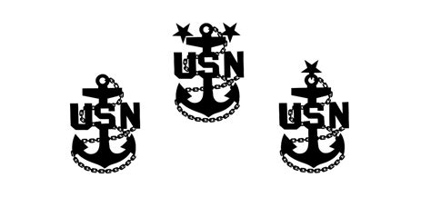 All 3 Navy Chief Senior Master Chief Anchor Svg Vector Etsy