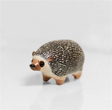 Hedgehog Figurine Ooak Handmade Polymer Clay By Ramalamacreatures