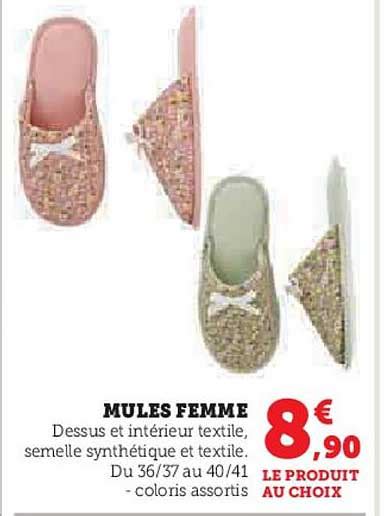 Promo Mules Femme Chez Hyper U ICatalogue Fr