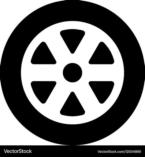 Tire Icon Flat Royalty Free Vector Image Vectorstock