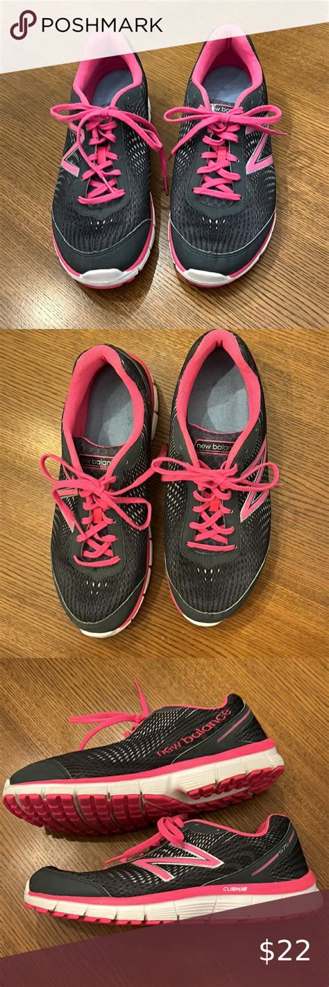 Women’s New Balance Wide 11d W575lp1 Charcoal Gray And Hot Pink Running Shoes Pink Running Shoes