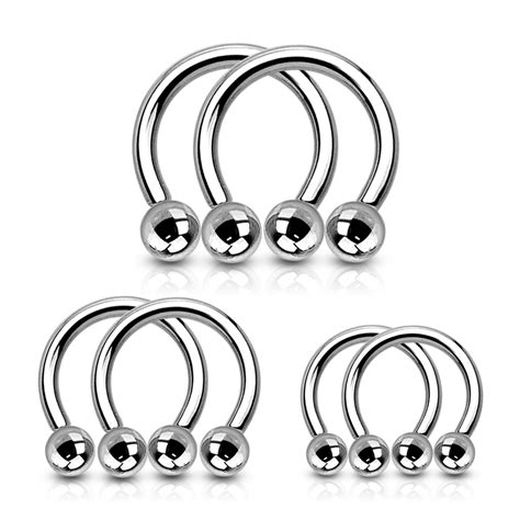 Pack 6 body piercings 3 pares Ferradura em aço cirúrgico 316L VH