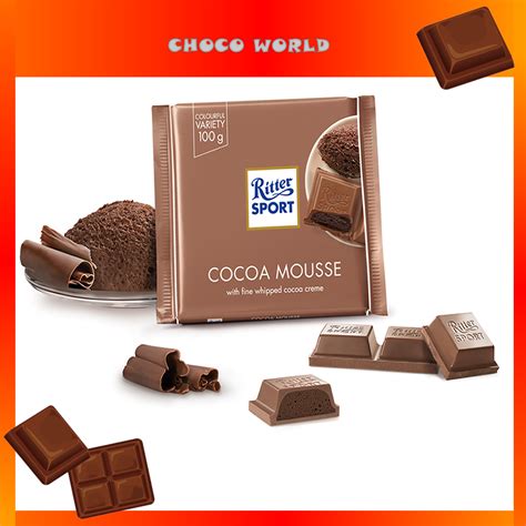 Ritter Sport Cocoa Mousse Chocolate 100g Exp FEB 2024 Lazada