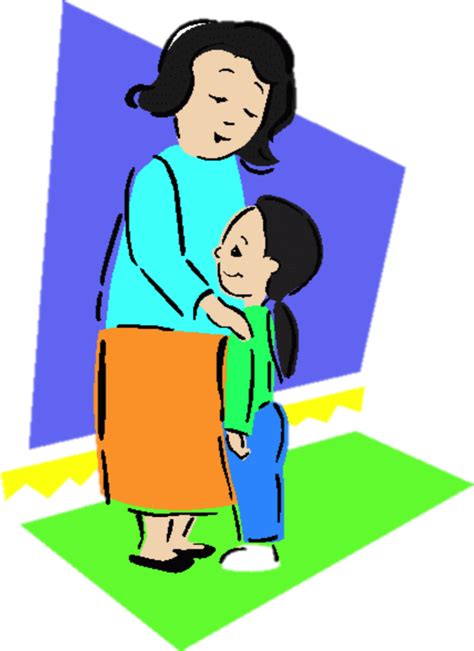 Mom And Daughter Talking Clipart