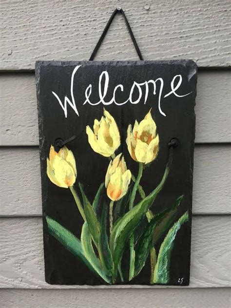 Pin By Sally Vittorio On Garden Favorites Slate Art Spring Painting