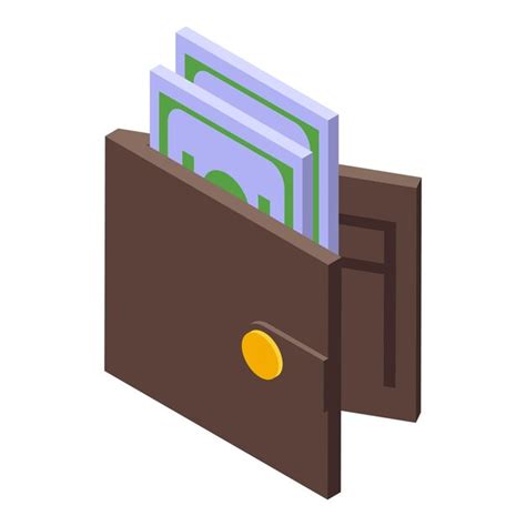 Icono de billetera de dinero vector isométrico banco de crédito de pago