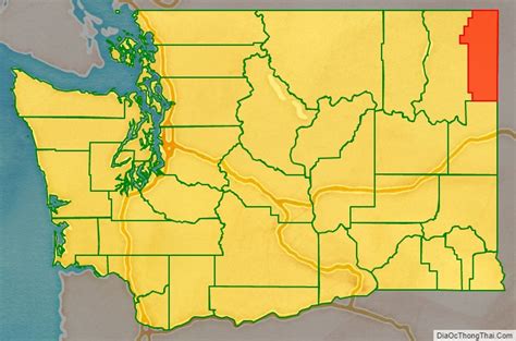 Map of Pend Oreille County, Washington