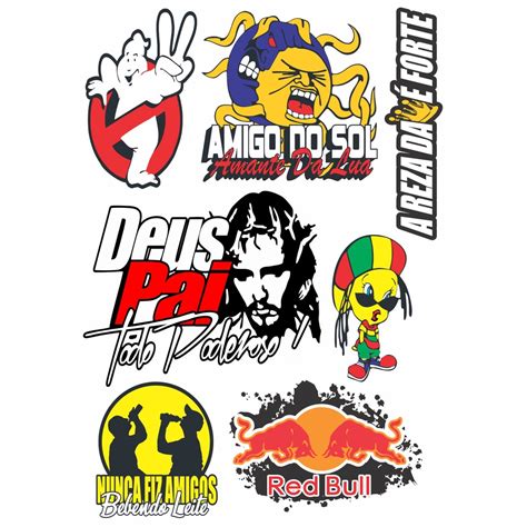 Cartela 26 de Adesivos Tuning Individual Stickers Moto Carro Bike Caça