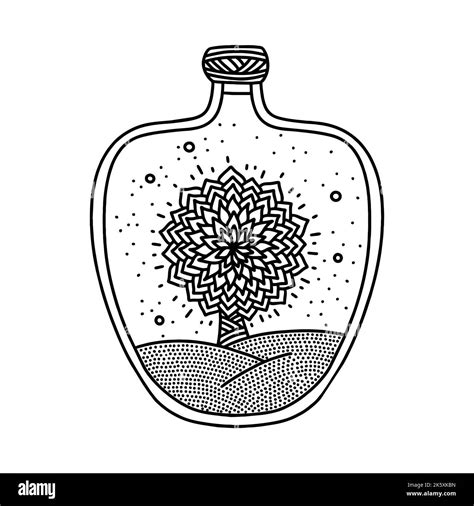 Doodle Style Illustration The Tree Inside The Bottle Hand Drawn Stock Vector Image And Art Alamy