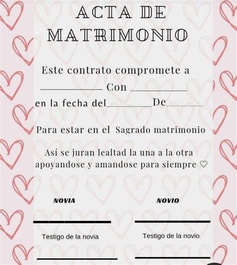 Acta De Matrimonio Cartas Bonitas Acta De Matrimonio Libreta Para The