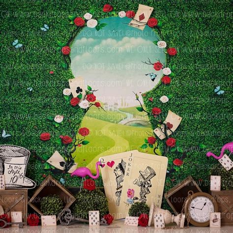 Alice In Wonderland Backdrop Birthday Party Set Etsy