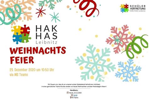 Online Weihnachtsfeier An Der HAK HAS Leibnitz HAK HAS Leibnitz