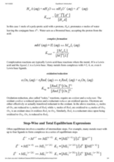 Solution Chemical Equilibrium Introduction Studypool