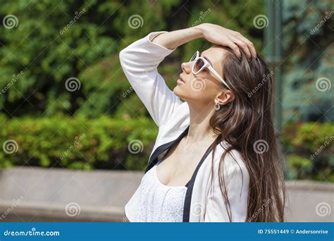 Portrait Close Up Of Young Beautiful Brunette Woman Stock Image Image