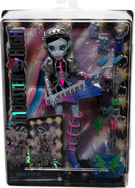 Monster High Muñeca Amped Up Frankie Stein Rockstar con instrumentos y