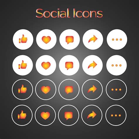 White Orange Theme Set Von Generischen Social Media Benutzer Icons Wie