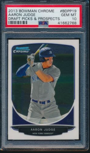 PSA 10 AARON JUDGE 2013 Bowman Chrome Draft Yankees Rookie Card RC GEM