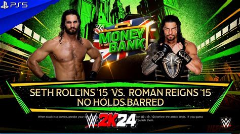 WWE 2K24 Roman Reigns Vs Seth Rollins NO HOLDS BARRED MATCH YouTube