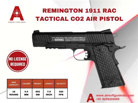 Remington 1911 Rac Tactical Air Pistol Authentic 45mm Co2 Bb Gun