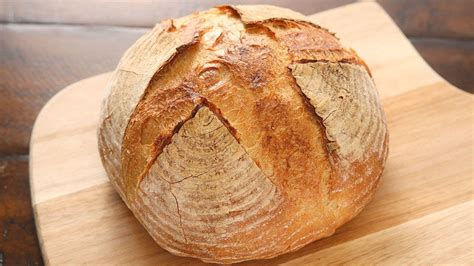 免揉乡村面包 仅需4种材料 制作经典法式硬欧包 No Knead Country Bread Youtube Food Country Bread Bread