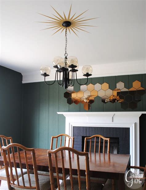 Diy Sunburst Ceiling Medallion Ikea Honefoss Mirrors Dining Room