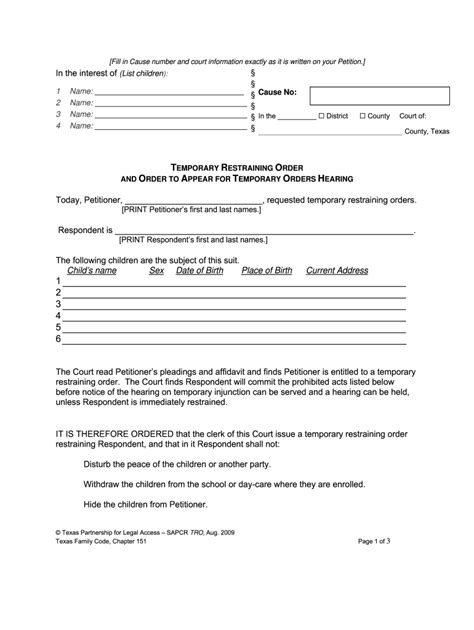 Online Restraining Orders Fill Online Printable Fillable Blank