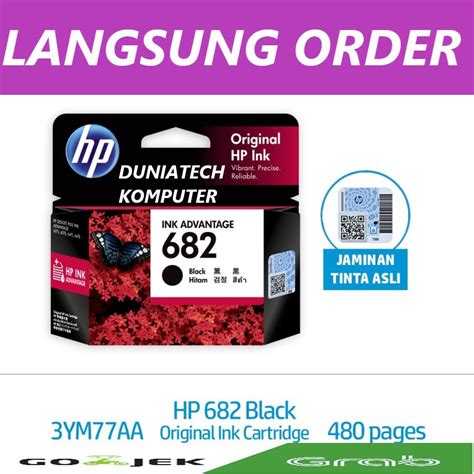 Jual Tinta Hp 682 Black Original Ink Cartridge Hp682 Hitam Orignal Shopee Indonesia