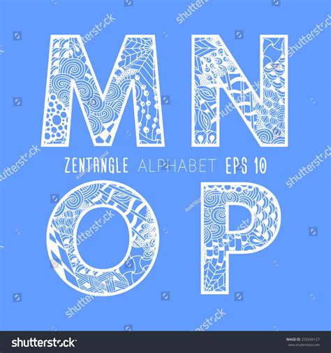 Vector Set Zentangle Letters Ornamental Alphabet Stock Vector Royalty Free 255549127