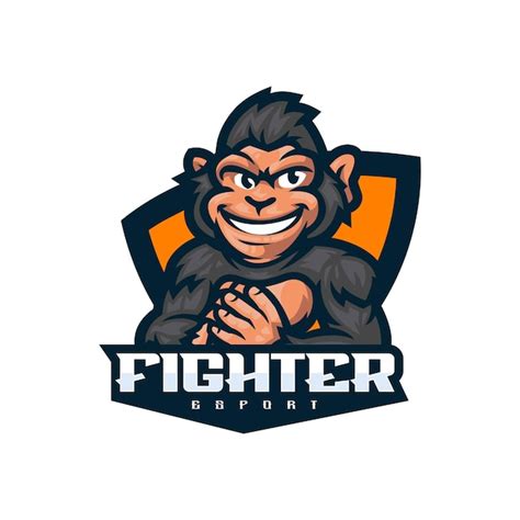 Ilustração Vetorial Estilo Mascote Esport Macaco Vetor Premium