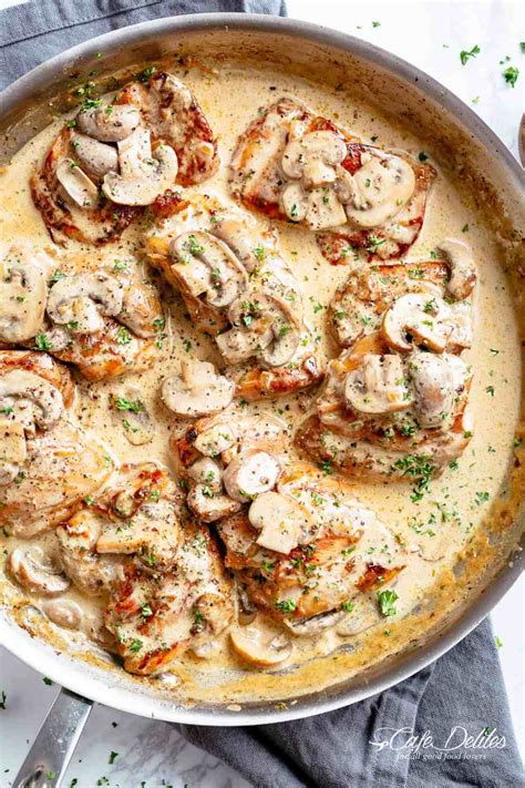 Chicken Thighs With Creamy Mushroom Garlic Sauce The Dirty Gyro